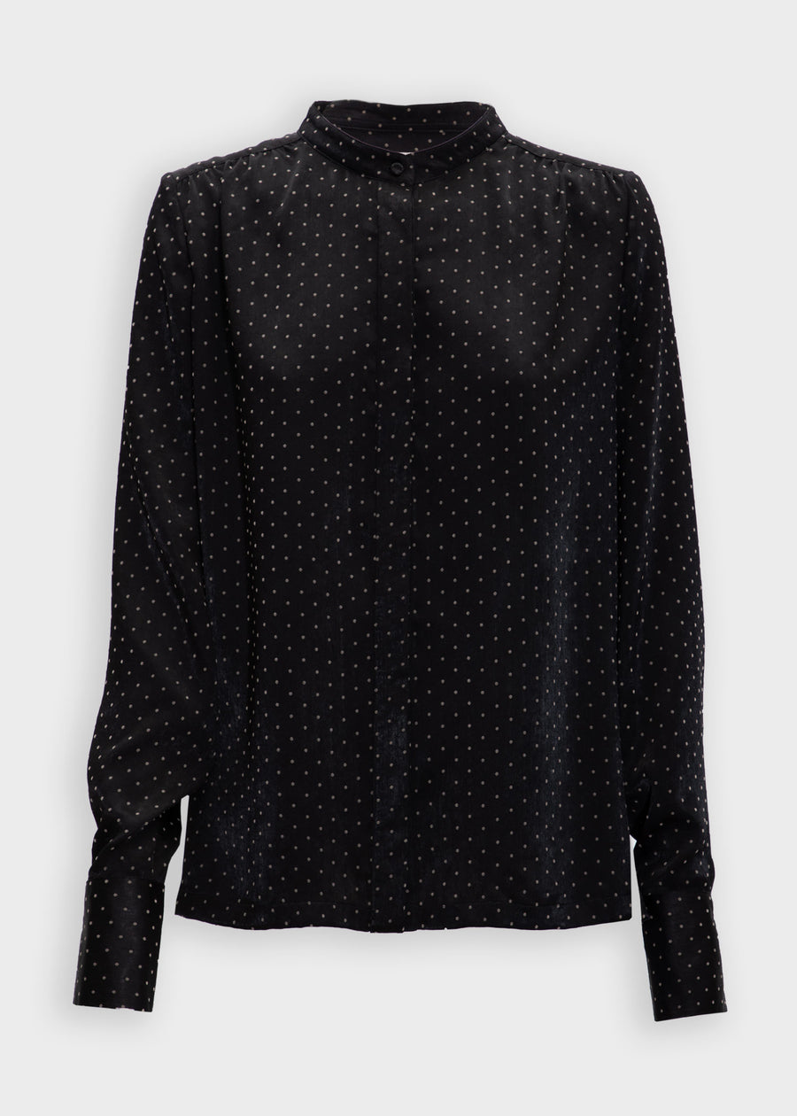 Gammy Dotted Blouse- Black