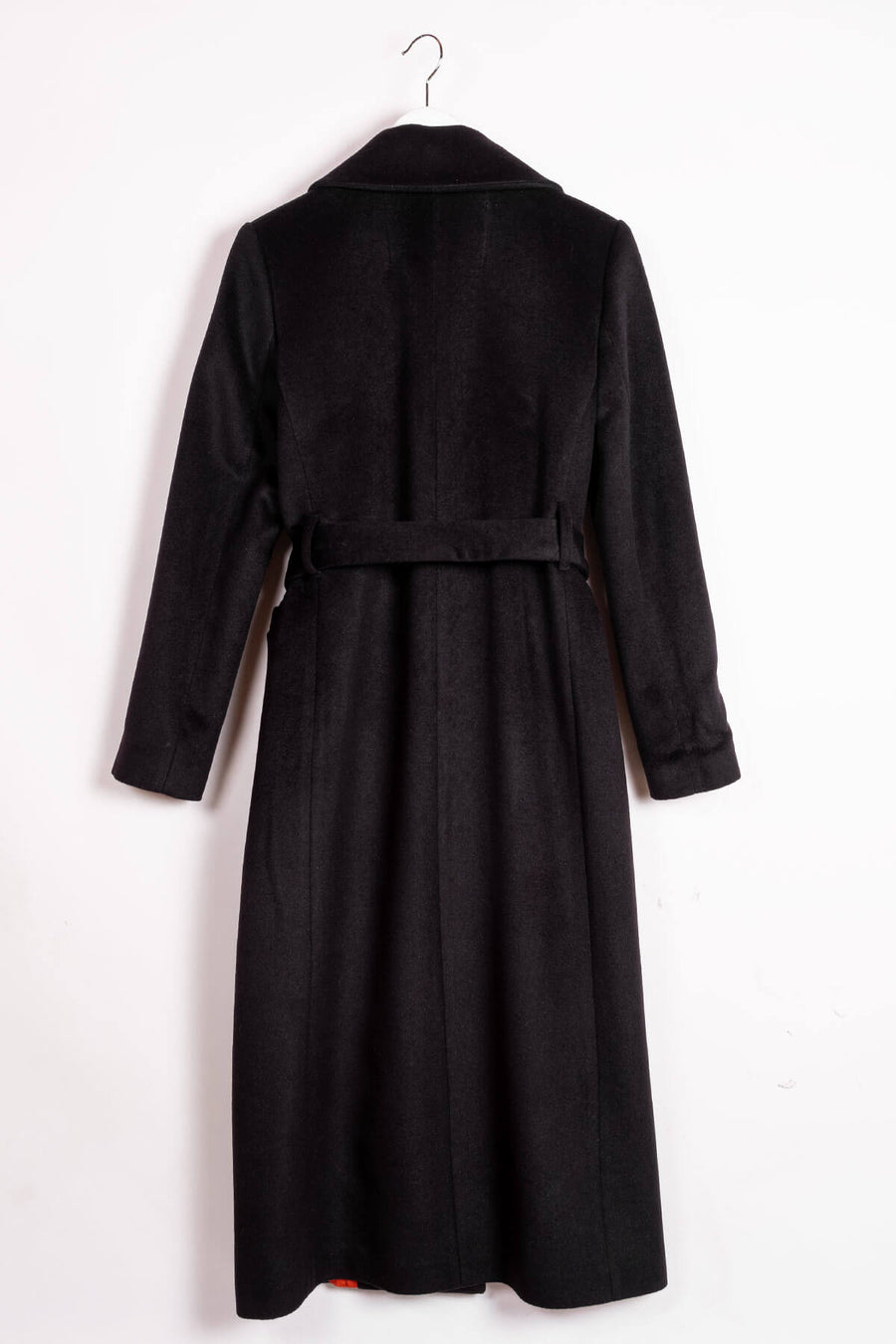MAGIE Wool Double Breasted Belted Coat - Black