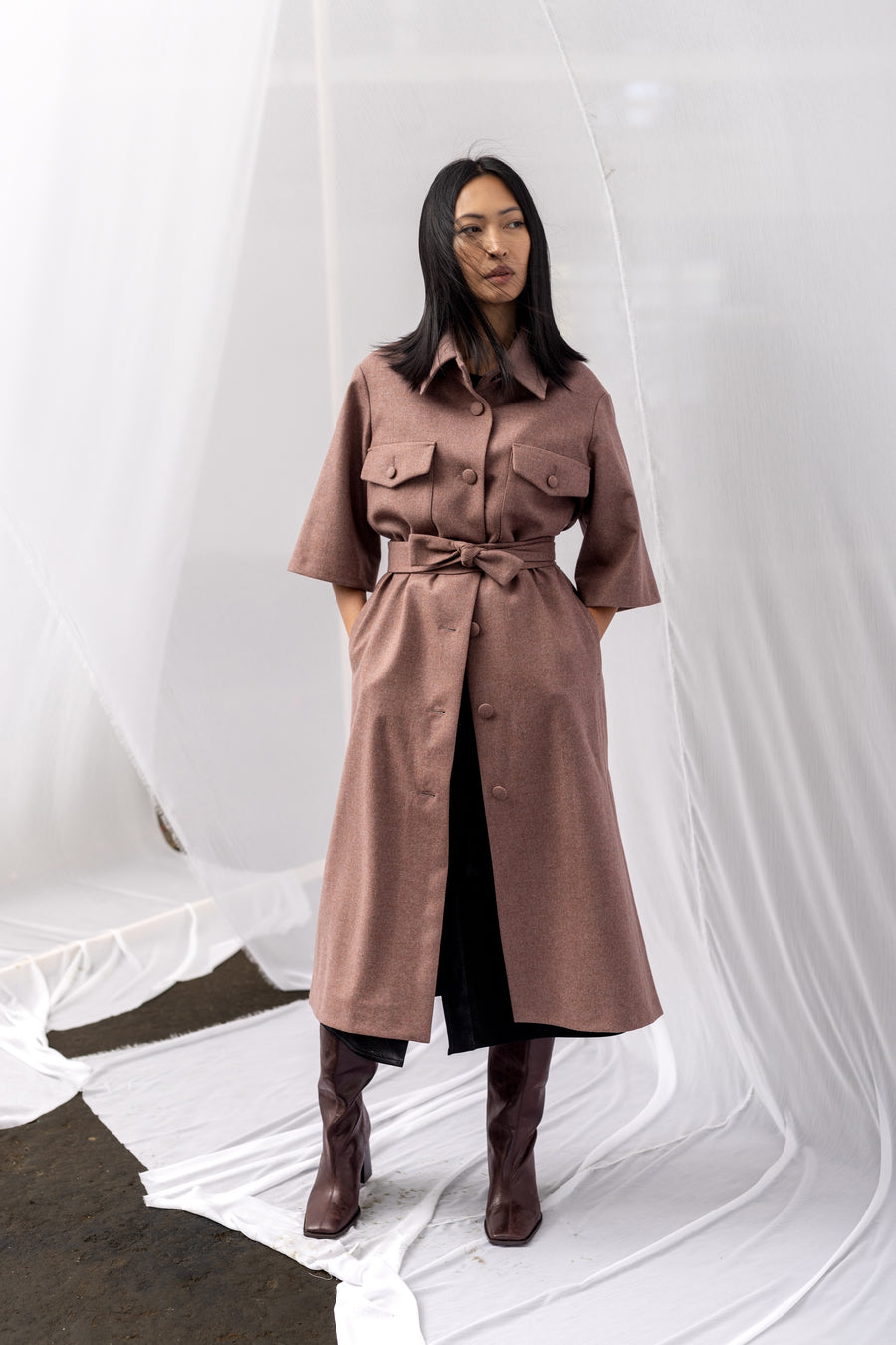 DIANE Wool Coat - Kisel