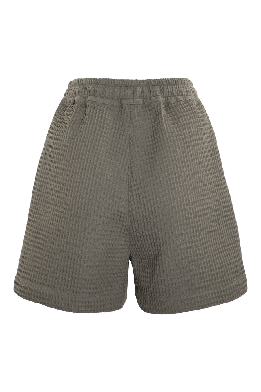 LIN High-Waist Shorts - Green Waffle