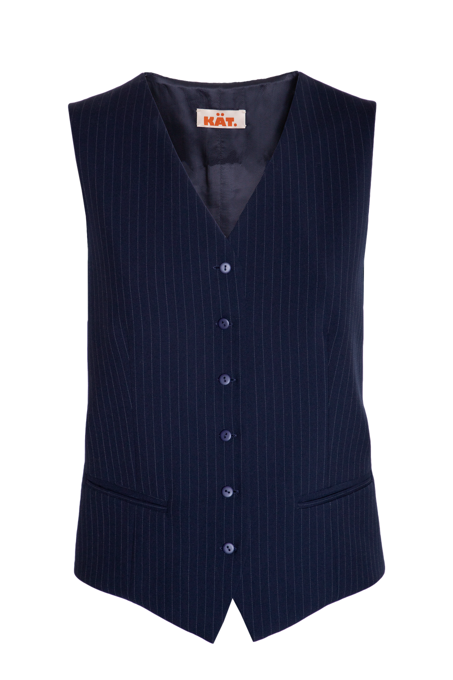 REMI Pinstripe Vest - Dark Blue