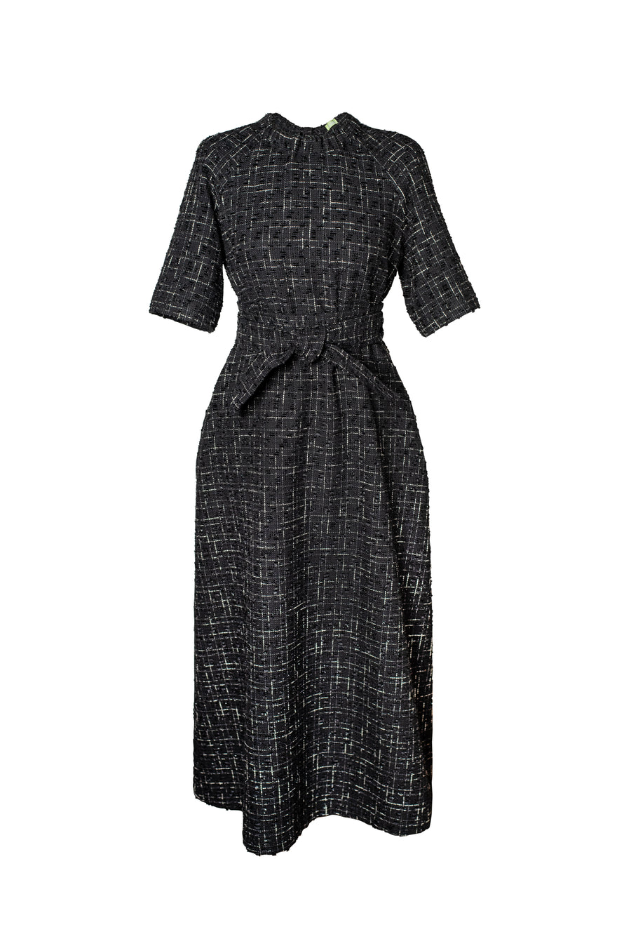 ANITA Checkered Midi Dress - Black