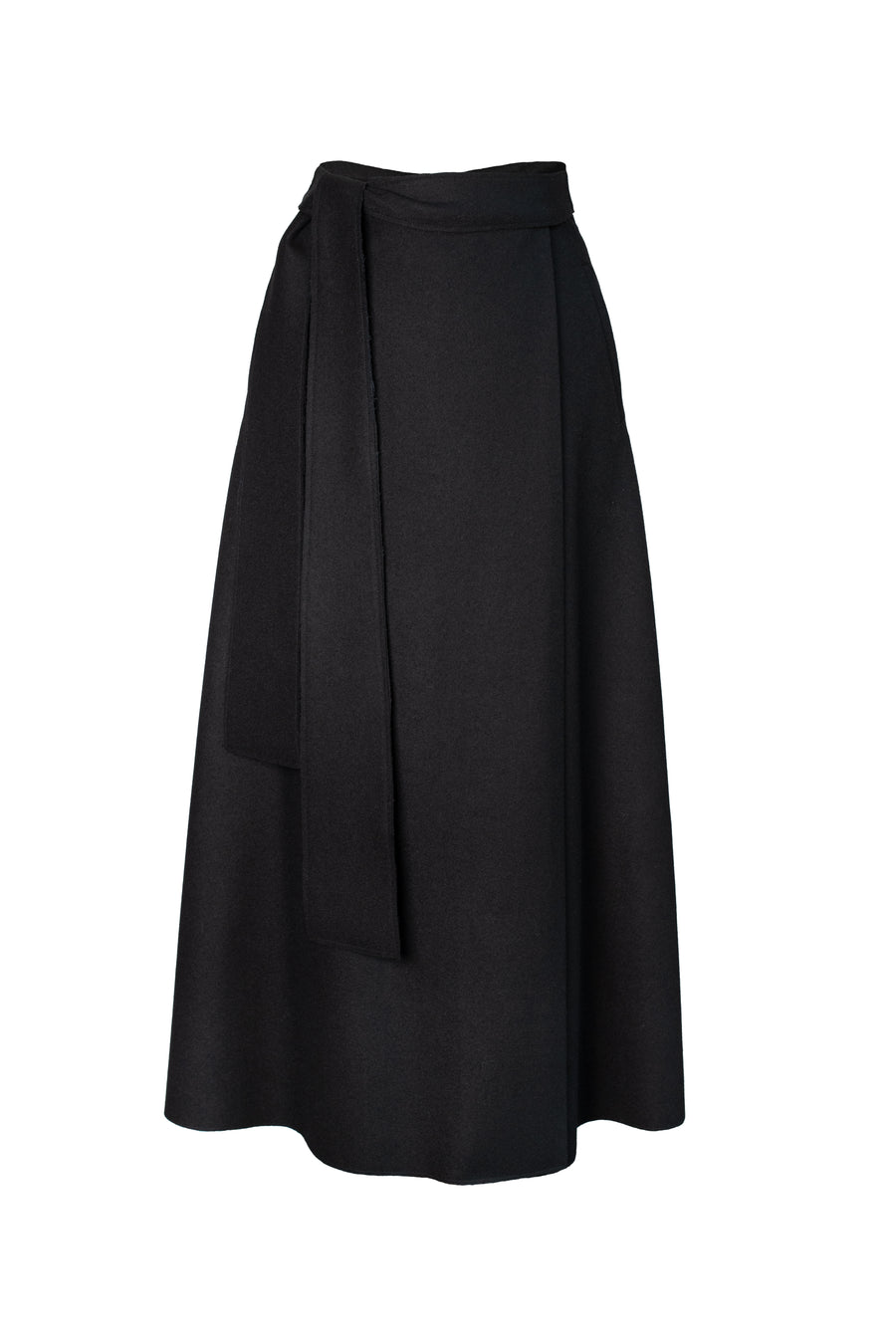 KARA Wool Wrap Skirt - Black