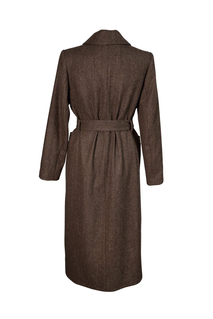 MAGIE Double Breasted Wool Coat - Herringbone