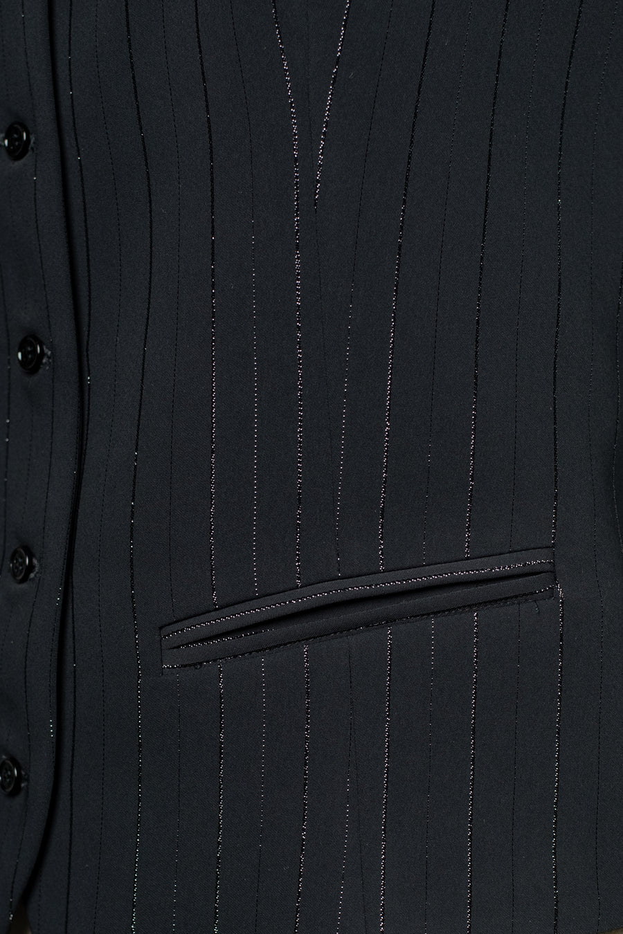 MARGOT Striped Vest - Black