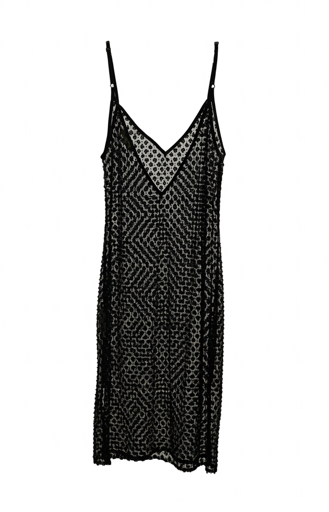 MICHELE Embellished Pearl Dress Mini/Midi - Black