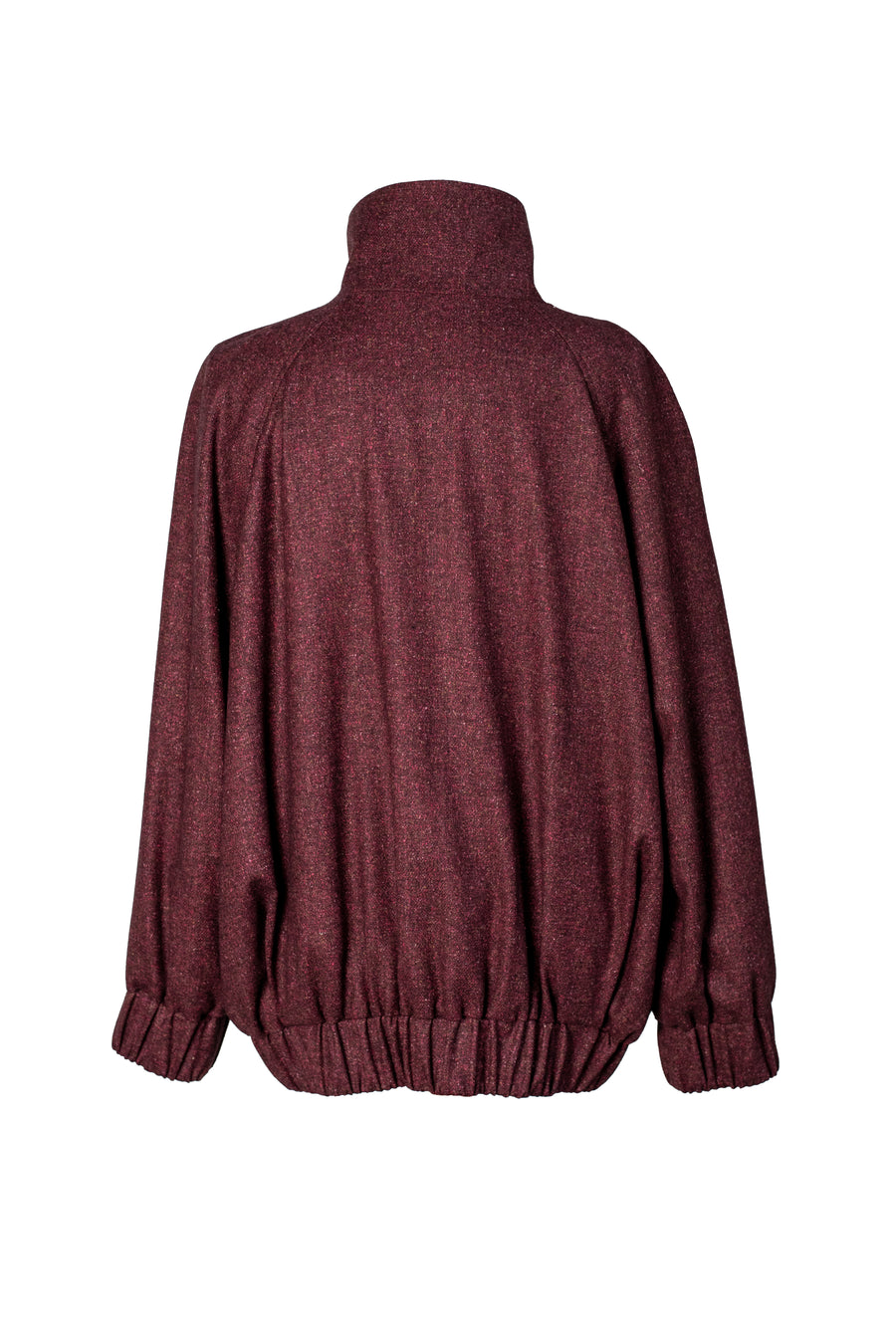 NIKO Wool Bomber Jacket -  Burgundy