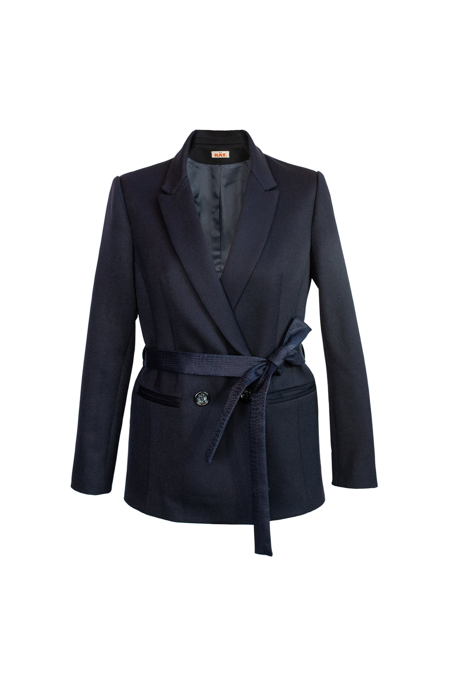 SAARA Fitted Wool Jacket - Dark Blue