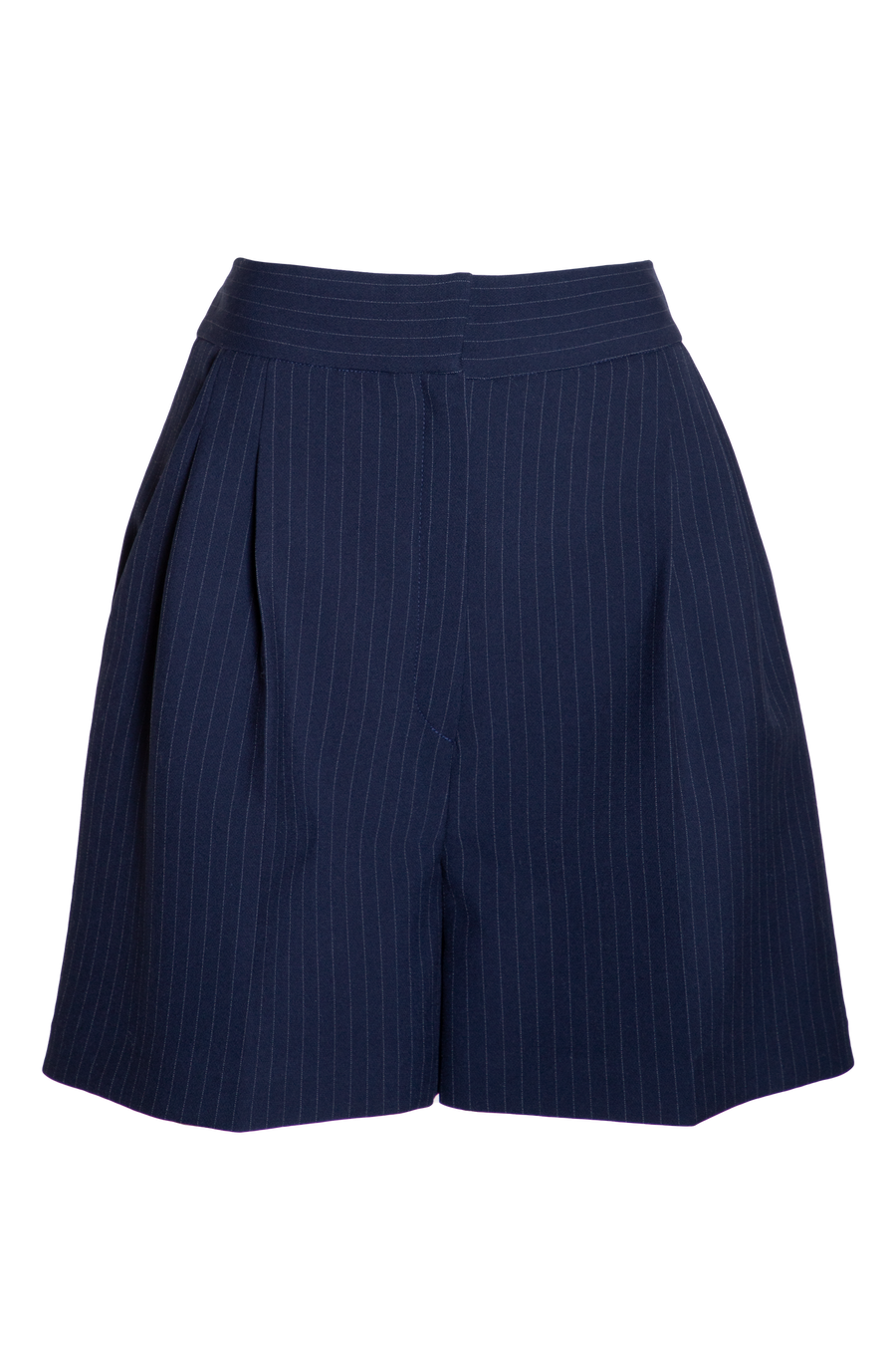 MARIS Pinstripe High-Waisted Shorts - Dark blue