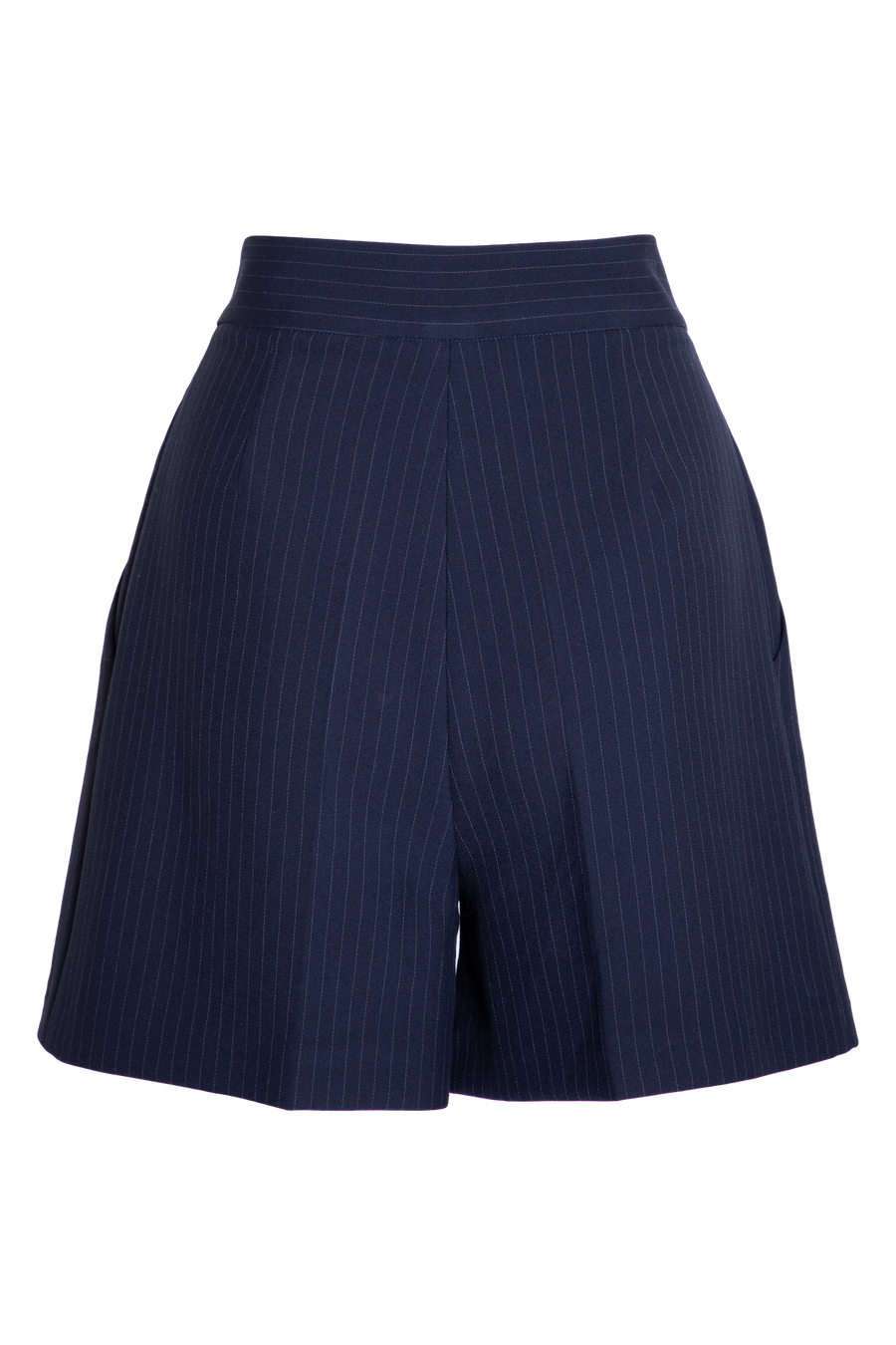 MARIS Pinstripe High-Waisted Shorts - Dark blue