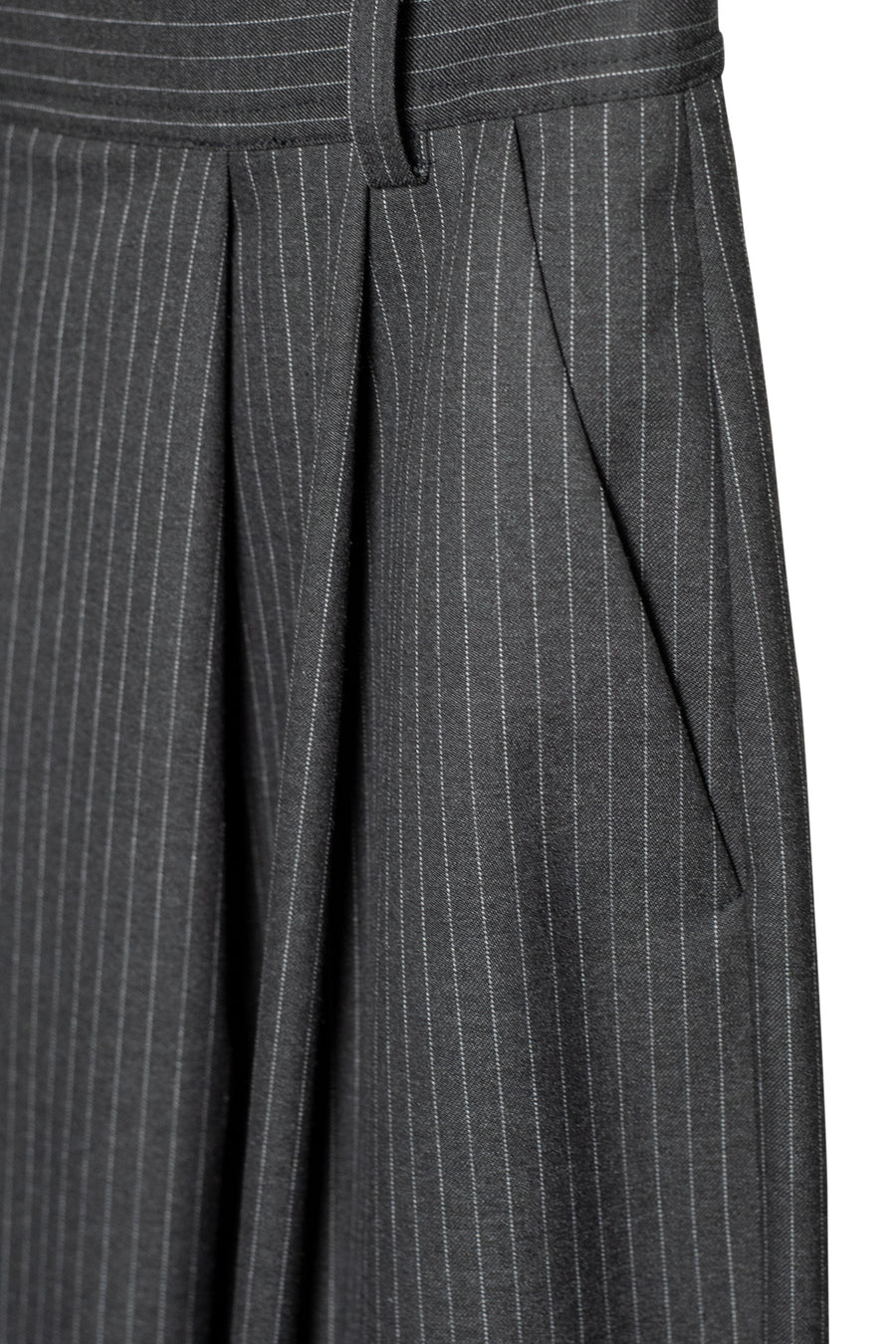 TARA Pinstripe Pants - Dark Grey