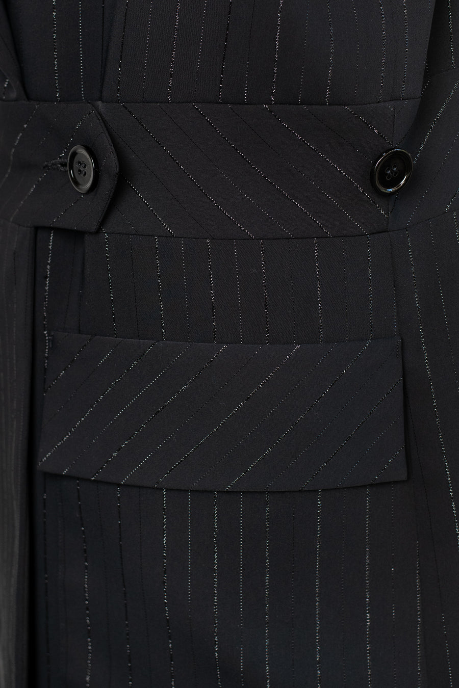 WIIL Striped Blazer - Black