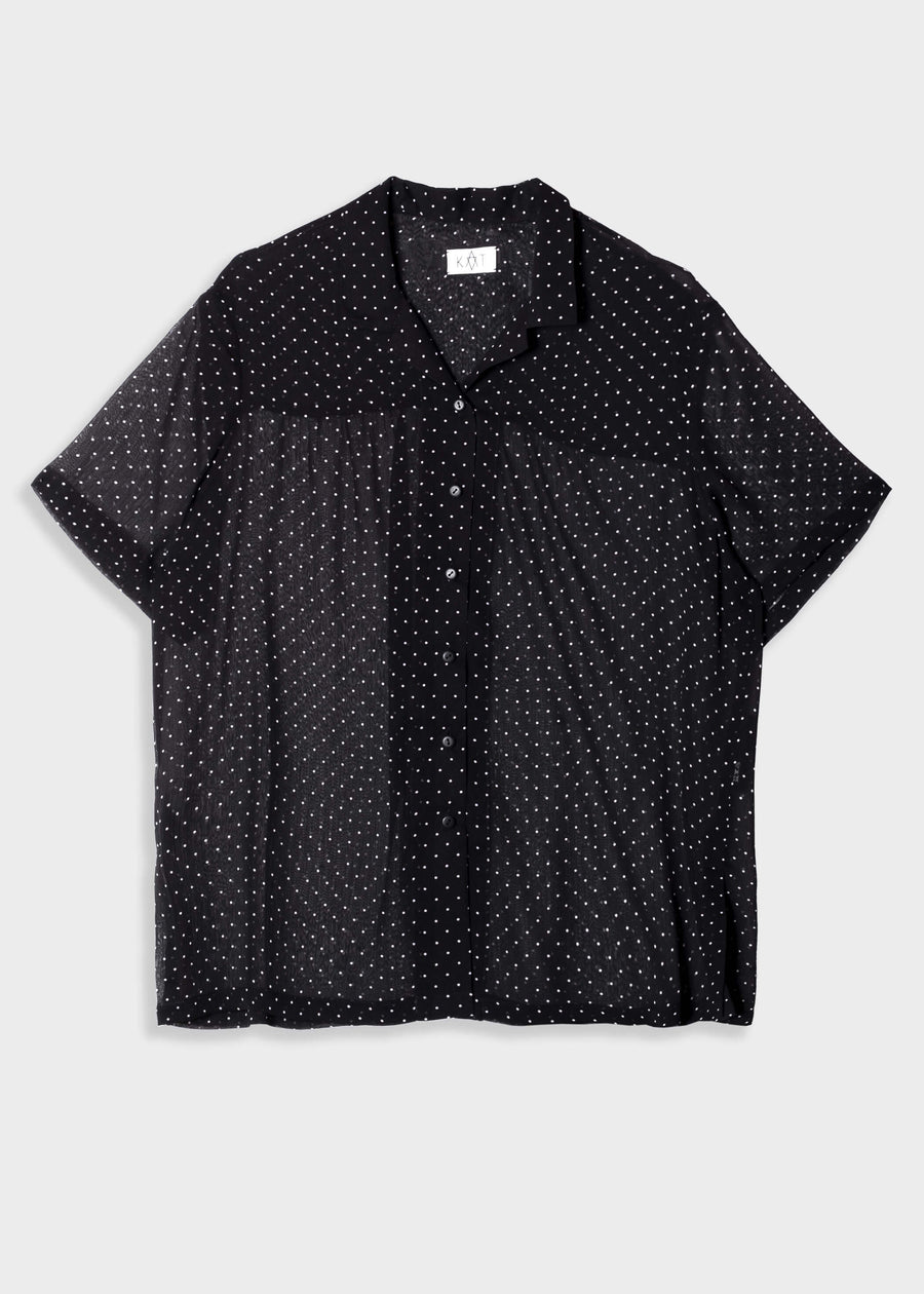 DUDE Polka Dot Bowling Shirt - Black