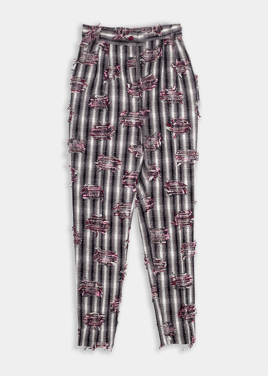 EMMY High-Waist Metallic Tweed Trousers - Multicolour