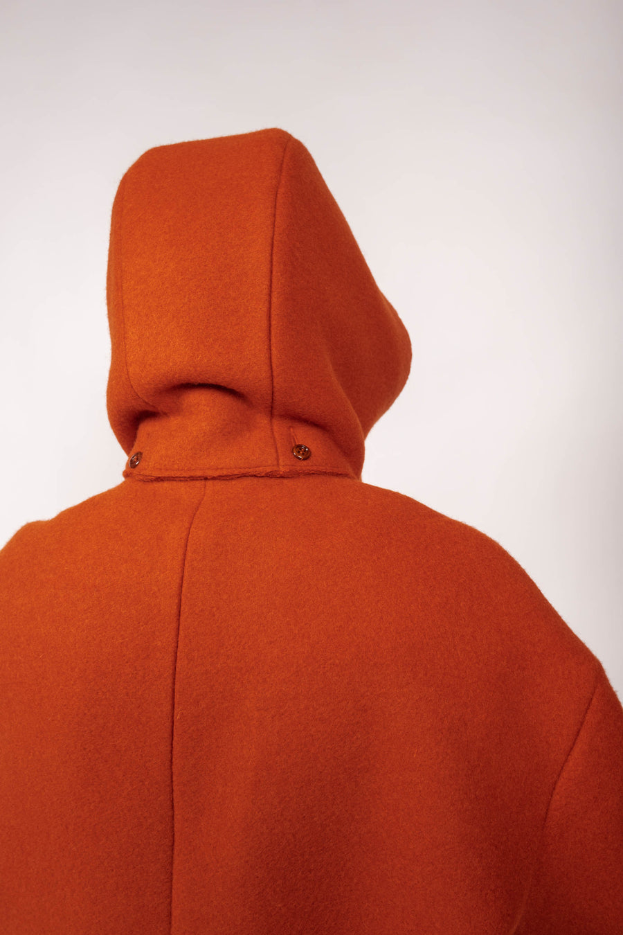 JOELL Hooded Wool Coat - Orange