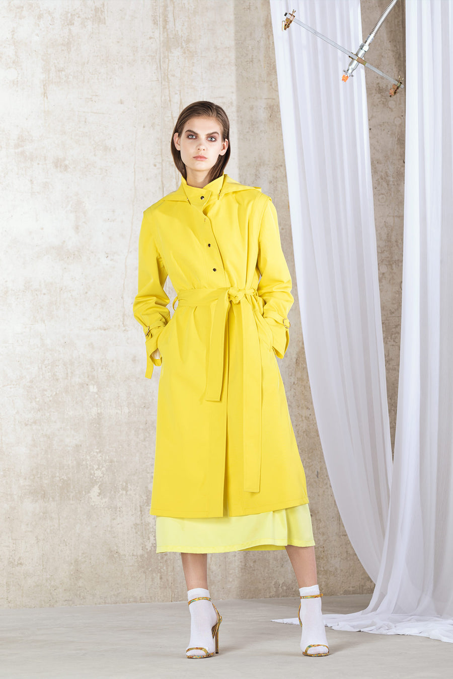 KIK Hooded Raincoat - Yellow