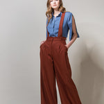 EDEL Highwaisted Suspender Trousers - Brick Brown