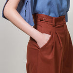 EDEL Highwaisted Suspender Trousers - Brick Brown
