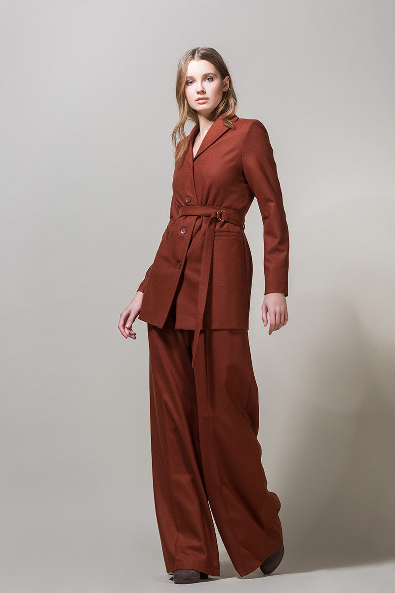 EDEL Highwaisted Suspender Trousers - Brick Brown