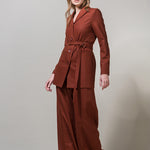 EDEL Highwaisted Suspender Trousers - Brick Brown